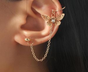 Stud Aretes Aesthetic Vintage Earrings Clipon Accessories Dangle Big Butterfly Clips Hanging Chain Cute Style Korean Fashion2451308