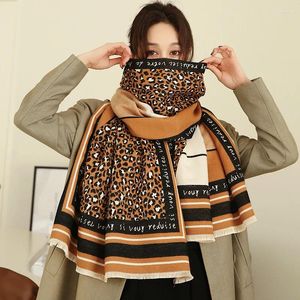 Scarves Winter Luxury Leopard Houndstooth Print Cashmere Scarfs Women Soft Thick Bufanda Shawls Wraps Pashmina Stoles Lady Warm Blanket