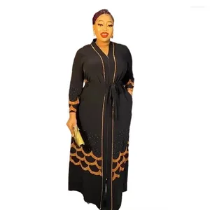 Roupas étnicas Plus Size Vestidos Africanos para Mulher Tradicional Muçulmano Abaya Preto Dubai Turquia Hijab Festa de Luxo Saudita Noite Elegante