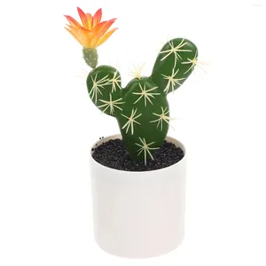 Fiori decorativi Simulazione Cactus Finto Bonsai Ornamento Cartone animato Ornamento artificiale Desktop Piccola decorazione per invasatura Mini figurine