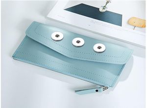 Modna torba prosta w stylu 18 mm Snap Button Pu skórzane torby portfelowe urok biżuterii dla kobiet prezent 19cm10cm 1cm2702882
