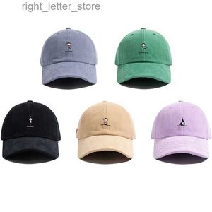 Bollkapslar ny yoga broderi baseball cap flicka bomull svart hip hop mode sol visir hatt kvinnor sommar män justerbara lastbilar par möss yq231214