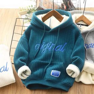 Pullover Winter Autumn Young Children Boys Hooded Sweatshirts Clothes For Kids Plus Pullovers Tops Teen 4 5 6 7 8 9 10 12Y 231213