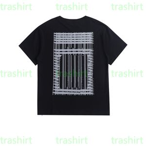 Moda Tasarımcı Offs Erkek Kadın Damalı Baskı Graffiti T-Shirt Beyaz Gevşek Tees Üstleri Sıradan Sokak Graffiti Gömlek