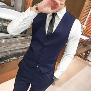Men's Vests Plus Size Slim Fit Mens Suit Vest Casual Man Formal Male Waistcoat -PDNR