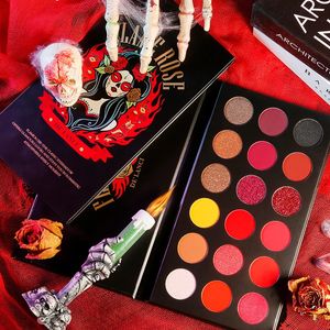 Eye Shadow FLAME ROSE Red Eyeshadow Makeup Palette professional DE'LANCI Pigmented 18 Color Pallet Matte Shimmer Glitter 231213