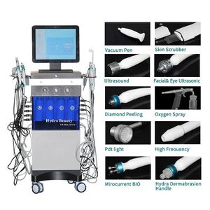 Máquina de cuidados faciais 14 em 1, para salão de beleza, tela sensível ao toque, cuidados com a pele, microdermoabrasão, limpeza profunda, dispositivo facial