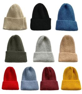 Unisex Ribbed Knitted Beanie Hat Solid Candy Color Cuffed Casual Outdoor Ski Warm Stretchy Hip Hop Skull Cap227W4707067