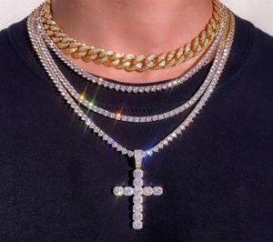 KRKC Custom CZ Tennis Jewelry Choker Set Men Women Rhodium Gold Plated Sier Pave Cubic Zirconia Diamond Tennis Chains Necklace272b6738184