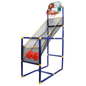 Bolas portáteis crianças arcade jogo de basquete conjunto mini indoor ao ar livre suporte de basquete inclui basquete net hoop backboard brinquedo 231213