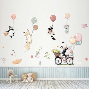 280*160cm Cartoon Tiere Wand Aufkleber für Kinderzimmer Lovley Panda Ballon Tapeten Vinyl Wand Dekor Schlafzimmer Haus dekoration