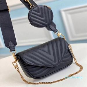 Designer- Mulheres Bolsa Cadeia de moda Combinação de moedas redonda bolsa mini carteira de couro Crossbody Bags2200