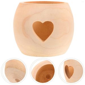 Candle Holders Tapered Candles Valentines Day Holder Heart-shaped Stand Window Tea Light Decorative Wood Unique Wooden Bride For Table