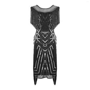 Freizeitkleider Damen 1920er Jahre Vintage Pailletten Quastenkleid Damen Gatsby High-End Bankett Party Abend Flapper