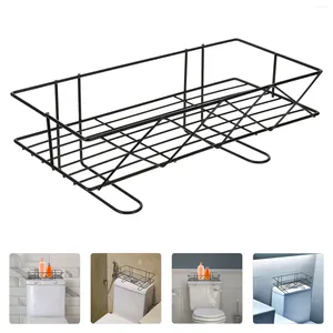 Caixas de armazenamento Prateleira organizadora de banheiro sobre o suporte de ferro oco para banheiro