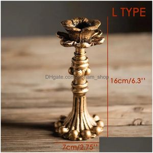 Candle Holders Retro Candlestick Resin Holder Sconce Nostalgic Antique French Stick Rack Accessories Home Decor P Ography Props 2310 Dhuo1