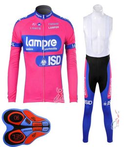 Lampre Team Мужчины Велоспорт Джерси Комплект Осенняя велосипедная форма Быстросохнущая одежда для горного велосипеда с длинным рукавом велосипедная рубашка нагрудник брюки костюм Y21721145