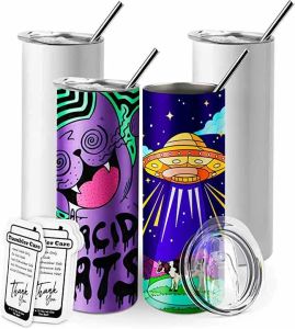 US/CA Stocked 20 oz straight blanks stainless steel cup double walled 20oz slim sublimation tumblers with straw 1214