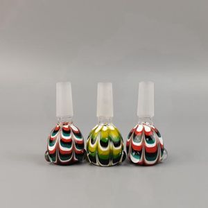 2pcs 14mm bowl glass bowl Male Joint Handle Beautiful Slide bowl piece smoking Accessories For Bongs Water Pipes