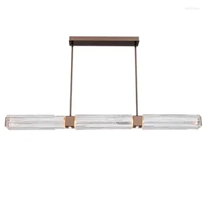 Lampy wiszące Postmodernistyczne szklane restauracja specjalna prosta lekka luksusowa barka wystawowa Hall Long żyrandol