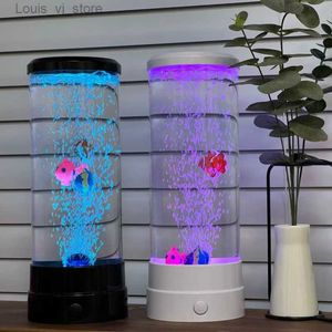 Night Lights LED Fish Bubble Lamp RGB7 Color Light Atmosphere Table Lamp Children's Gift Small Night Lamp Creative Gift Eye Protection Lamp YQ231214