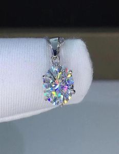 Silver 925 Jewelry Round Pendants 1 0ct Lab Diamond Necklace Classic Six Claw Pendant for Women XDZ004273i7178302