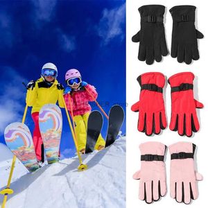 Luvas de esqui 1 par inverno à prova dwaterproof água quente adulto crianças meninos meninas luvas de esqui crianças luvas neve outdoorl23118