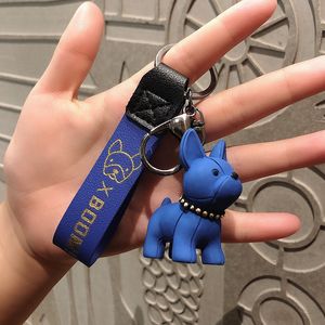 Creative cute dog dolls key chain men women exquisite lovely bag pendant beautiful party gift blue car key chain