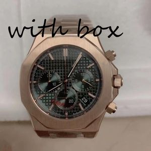 Men's Watch Quartz Movement 42mm Stainless Steel Case Watch Rose Gold Blue Case Design Casual Watch Montre De Lux VK