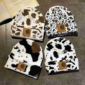 Ny trenddesigner Bonnet Men's Hats Cap Luxury Hats Fashion Milk Leopard Print Winter Warm Knit Multicolor Autumn och Winter Outdoor. Fyrtionde