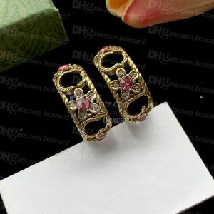 Flower Style Retro Rings For Wedding Birthday Classic 18K Gold Letter Plated Rings Charm Diamond Rings