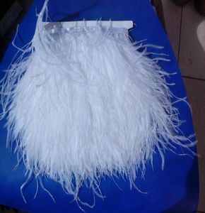 10yardslot white 67inch1518cmin width ostrich feather trimming fringe on Satin Header9089132