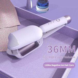 Curling Irons 36 mm fala wodna Curler Rollers Curling Iron Egg Roll falistą falistą różdżką Volumizing Długotrwałe narzędzie do stylizacji włosów 231213