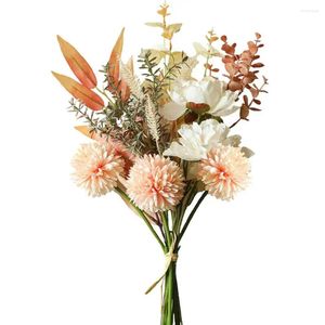 結婚式の花束のための装飾花の人工絹偽の植物プラスチック花柄のテーブルセンターピースホーム装飾キッチンパーティー