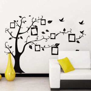 120x70cm preto 7 peças moldura de foto árvore genealógica adesivos de parede para sala de estar quarto decoração de casa adesivos decorativos decalque de parede