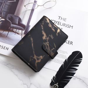 A6 Marble Notebook Binder notepad 19 x 13cm Loose Leaf Notebooks 5 Colors without Paper PU Faux Leather Cover File Folder Spiral Planners Scrapbook