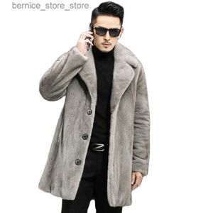 Pelliccia sintetica da uomo S-6XL Nuova moda Autunno e inverno Abbigliamento da uomo Cappotto lungo in pelliccia di visone Q231212