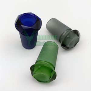 Farbiger facettierter Glas-Reduzierer, flache Reduzieradapter, 14 mm auf 10 mm Stecker-auf-Buchse-Verbindungskonverter für Raucher-Wasserpfeifen-Bong-Dab-Rigs, YAREONE Großhandel