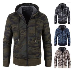 Men's Jackets Stylish Men Jacket Long Sleeve Camouflage Warm Thick