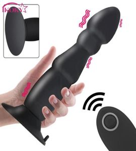 vibratori plug anale vibratore vibratore gspot stimolatore 10 velocità forte ventosa telecomando senza fili giocattoli del sesso di grandi dimensioni per gli uomini W2053562
