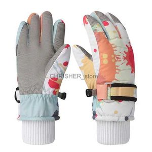 Luvas de esqui Luvas de esqui para crianças luvas de inverno isoladas antiderrapantes acolchoadas equipamento de inverno quente para snowboard esqui montanhismo corrida forL23118