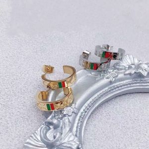 2023 Stud Half circle designer branded G stud 316L Stainless Steel 18k Gold silver rose women letter engrave hoop earrings girls wedding jewelry