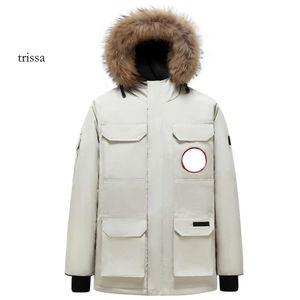 Mens Parkas Winter Down Jacket 진짜 늑대 모피 후드 Doudoune 코트 버지 크기 파카 바람발기 따뜻한 남자 지퍼 두꺼운 거위 jacke man 's