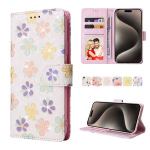 Shiny Flip Butterfly Phone Case för iPhone 15 14 13 Pro Max Samsung Galaxy S22 S24 S23 Ultra S23fe S21FE A14 5G A23 A33 A53 A13 LANYARD 3 CARD SLOTS LÄDSPILLAPLAG