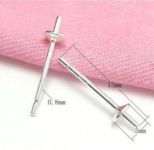 20pcslot 925 Sterling Silver Earring Needles fyndkomponenter för DIY -hantverksmycken 08x3x13mm WP04375501295016608