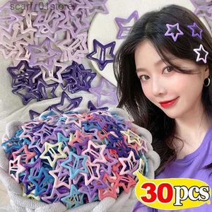 Headwear Hair Accessories 3/30pcs Y2K Bobby Pin Girl Colorful Stars Barrettes Metal Sn Clips Kid Korean BB Hairpins Crab Stick Headwear Hair AccessoriesL231214