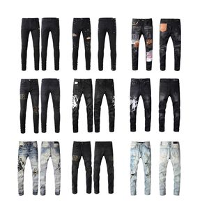 y2k jeans designer jeans mens mager jeans desig färger byxor lång flodhäst klistermärke broderi smal denim rak streetwear mager byxor grossist mens jeans 30-40