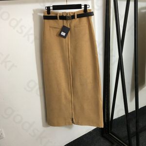 Trójkąt pasek Orskirt Designer Designer Zip Slit High Waisted Half Spódnica moda kieszonkowa luźna spódnica