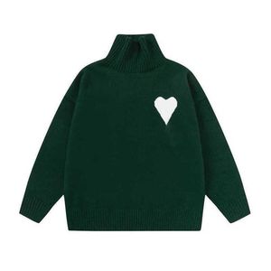 Amis hırka erkek tasarımcısı hoodies sokak kıyafetleri amisweater balıkçı yaka sweater paris moda hip hop rahat gevşek fit kadın hoodie çiftin kazak l0z2