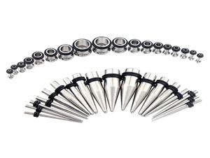 Calibro per perni 36 pezzi set conici in acciaio 316l e tunnel Kit per allungamento dell'orecchio Gioielli per il corpo3370024